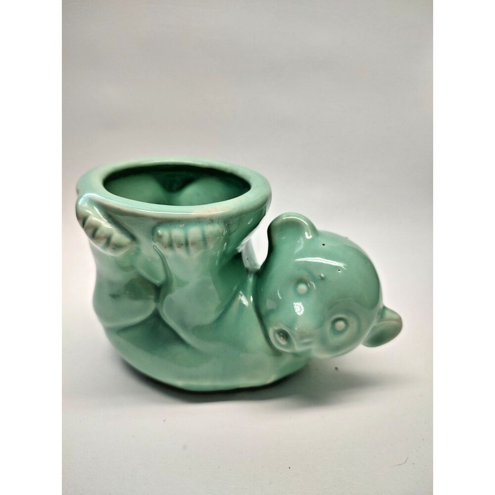 Vntg 1950's Morton Pottery Koala Bear Planter California USA Great 4 Succulents
